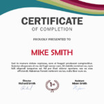 10 Certificate Of Completion Free Template In PSD Template Business