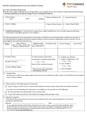 10 Sample Medical Reimbursement Forms Edit Fill Out Print 