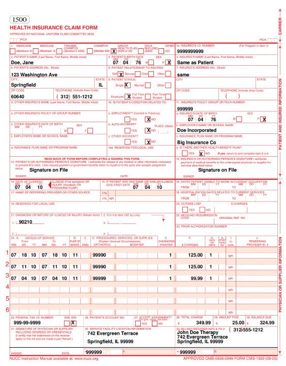 1500 Claim Form Free Cms 1500 Template Doctors Note Template Job 