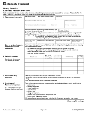 2007 Form Manulife Financial GL3585E Fill Online Printable Fillable 