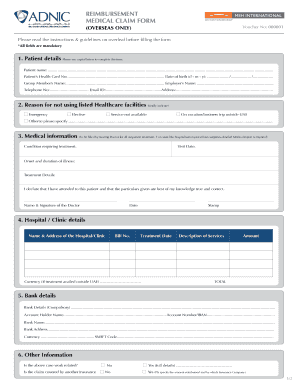 Adnic Claim Form Fill Online Printable Fillable Blank PdfFiller