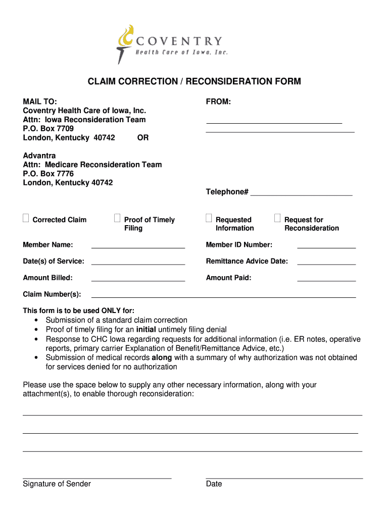 Aetna Reconsideration Form Fill Online Printable Fillable Blank 