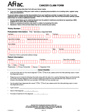 Aflac Cancer Claim Forms Print Fill Online Printable Fillable 