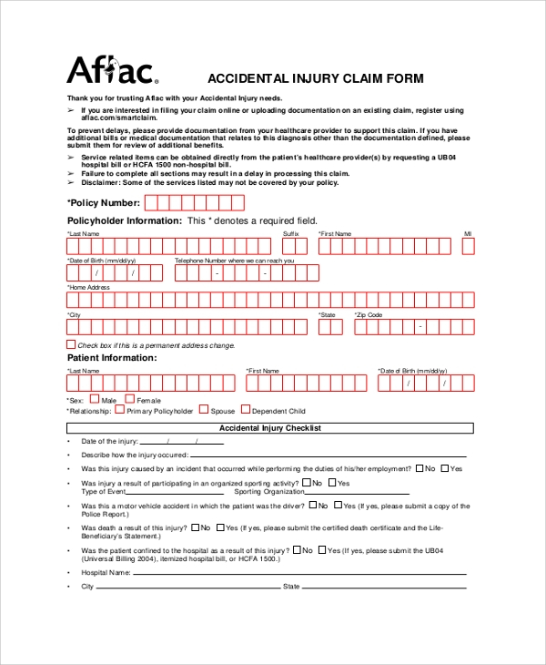 Best Aflac Printable Claim Forms Derrick Website