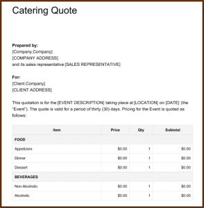 Catering Service Quote Template Template 1 Resume Examples vq1PLzD1kR