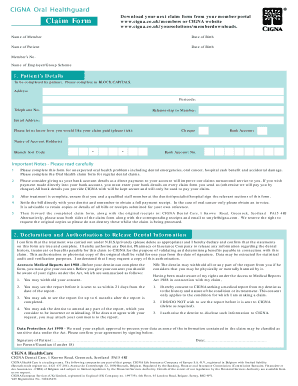 Cigna Claims Address To Download In Word PDF Editable Fillable 