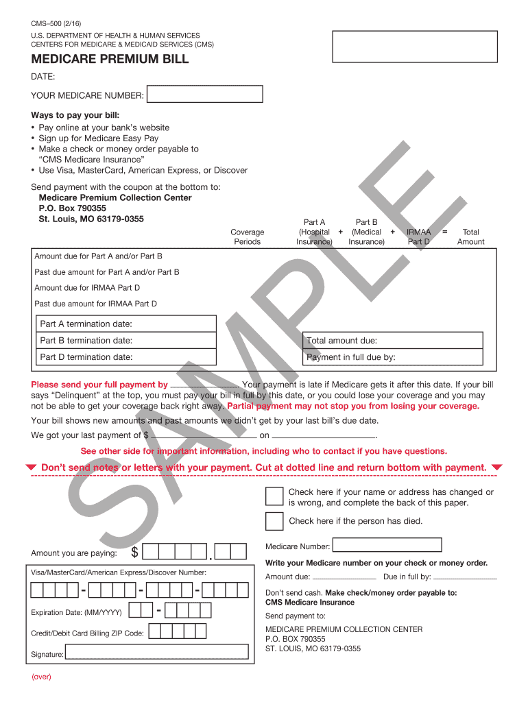 Cms 500 Medicare Payment Form Fill Online Printable Fillable Blank 