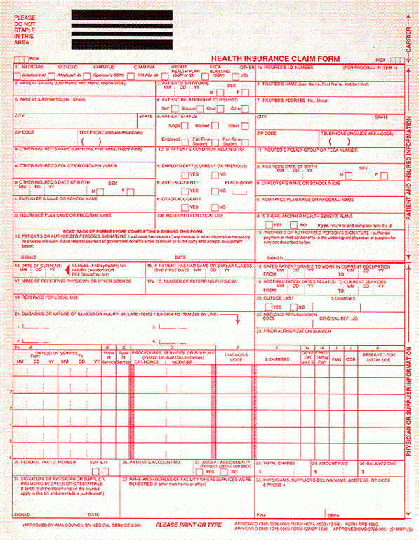 Cms Claimbilling CMS 1500 Claim Form Billing Instruction Part 2