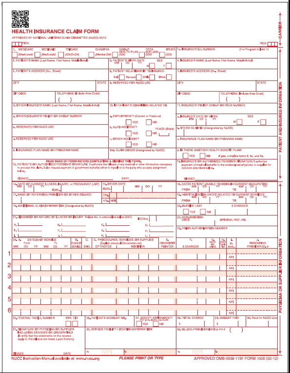 CMS1500 Claim Forms Version 02 12 