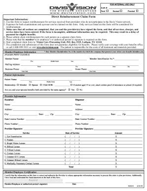 Davis Vision Claim Fax Number Fill Online Printable Fillable Blank 