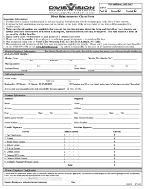Davis Vision Claim Fax Number Fill Online Printable Fillable Blank
