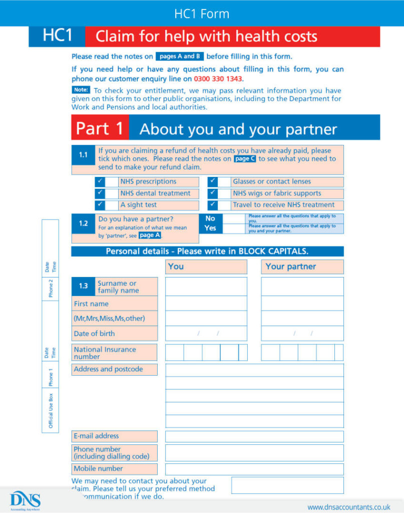 Download Form HC1 DNS Accountants