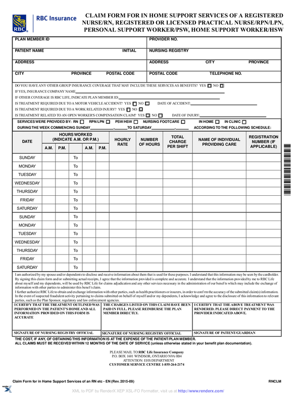 Fill Free Fillable RBC Insurance PDF Forms