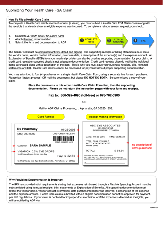 Fillable Health Care Fsa Claim Form Printable Pdf Download