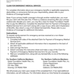 Fillable Online Kaiser Permanente Claim For Emergency Medical