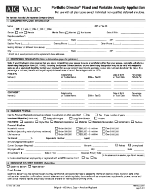 Fillable Online Sunamerica Annuity Form Fax Email Print PdfFiller