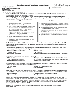 Fillable Online Tampagov United Healthcare Claim Submission Withdrawal 