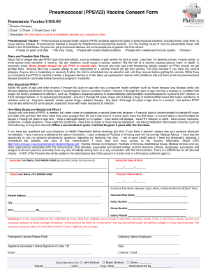 Fillable Pneumococcal Vaccine Consent Form Texas Templates To Submit 