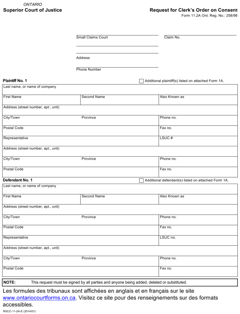 Form 11 2A Download Fillable PDF Or Fill Online Request For Clerk 39 s 