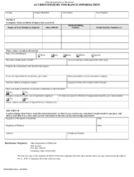 Form ODM06613 Download Fillable PDF Or Fill Online Accident Injury 