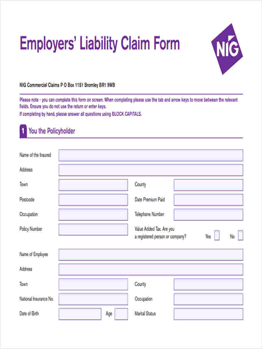 FREE 10 Liability Claim Forms In PDF Ms Word