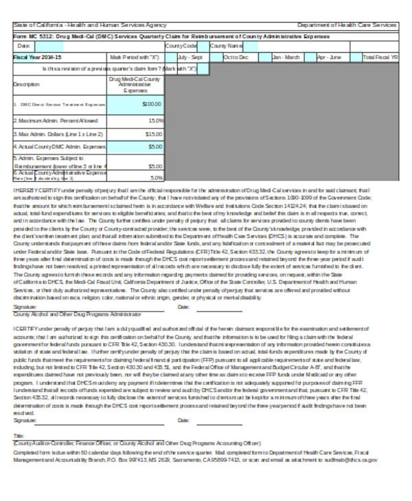 FREE 13 Sample Health Care Claim Forms In PDF Excel MS Word