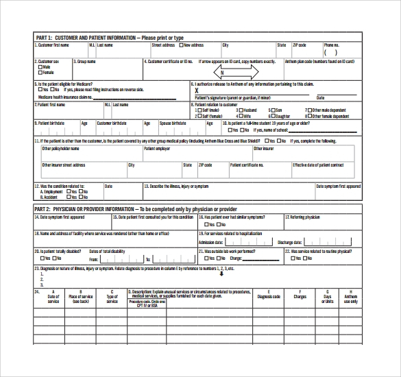 FREE 14 Medical Claim Forms In PDF MS Word