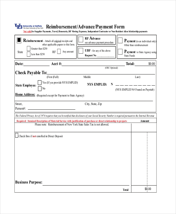 FREE 18 Sample Reimbursement Forms In PDF MS Word Excel