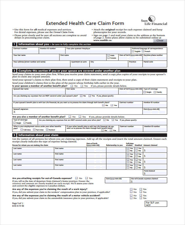 FREE 36 Claim Form Examples In PDF Excel MS Word