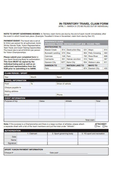 FREE 39 Travel Claim Forms In PDF Ms Word Excel