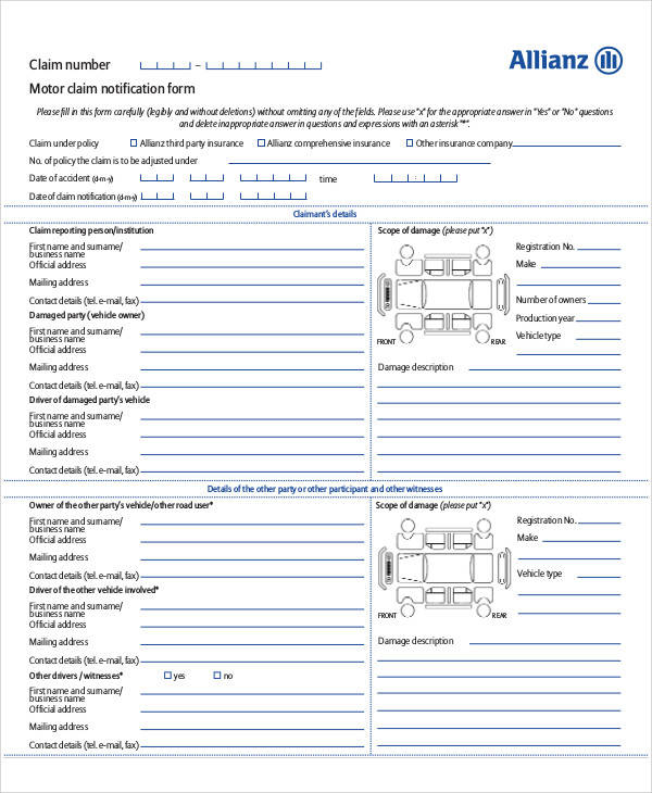 FREE 42 Sample Claim Forms In PDF