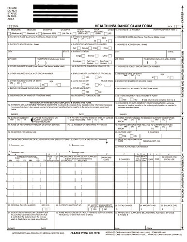 HCFA 1500 Insurance Claim Form A HCFA 1500 Insurance Claim Flickr