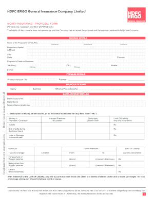 Hdfc Ergo Insurance Proposal Form Fill Online Printable Fillable 