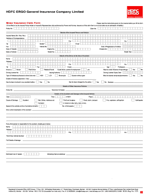 Hdfc Vehicle Insurance Fill Online Printable Fillable Blank 