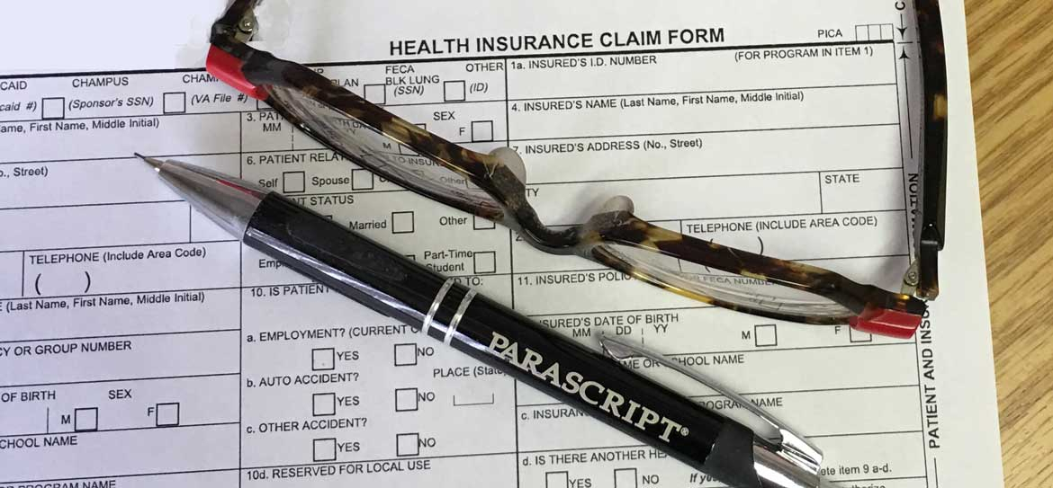 Health claim form glasses Parascript