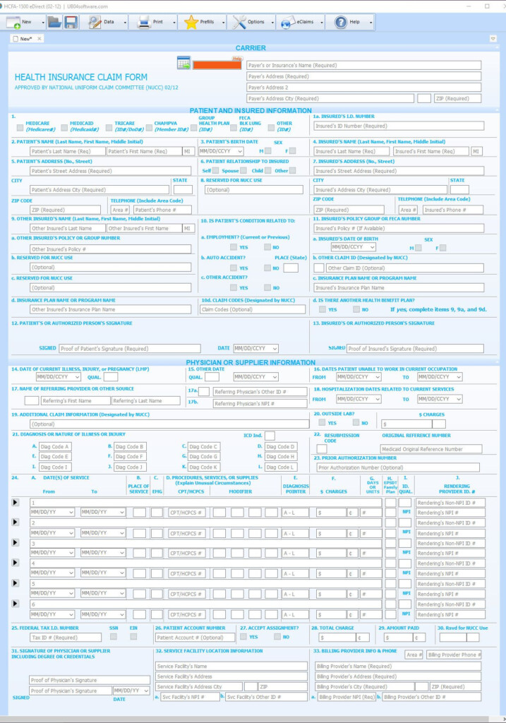 Health Insurance Claim Form 1500 Place Of Service Codes INSURANCE DAY