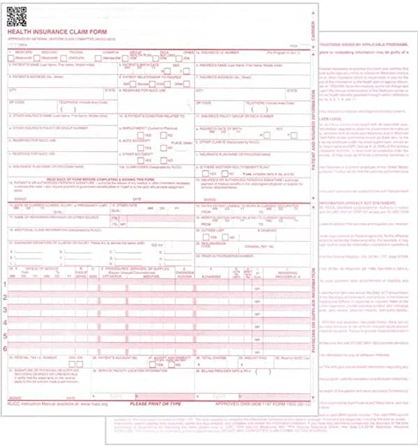 Health Insurance Claim Form Template Hcfa Rrb Owcp