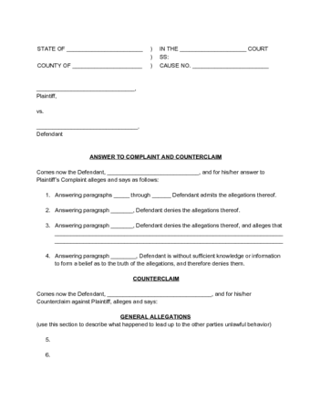 How To Countersue 3 Legal Strategies Sample Answers Sheet