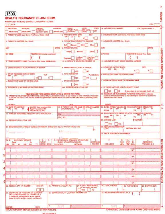 How To Fill Out An Insurance Claim Form HCFA