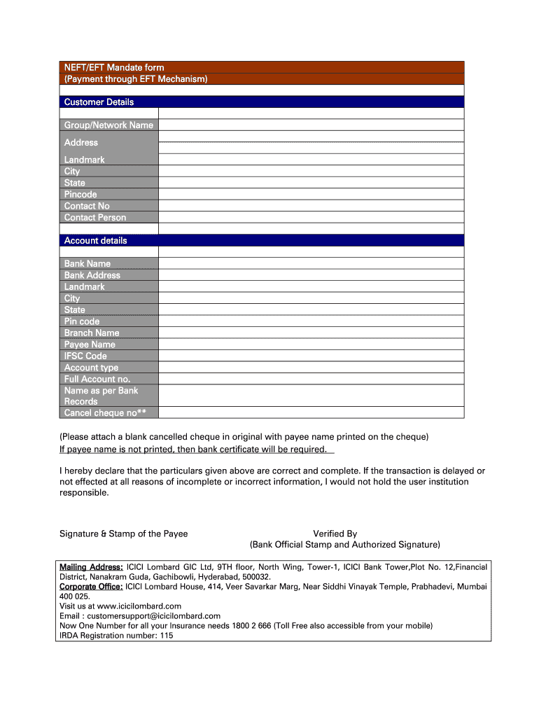 Icici Lombard Claim Form Fill Online Printable Fillable Blank 