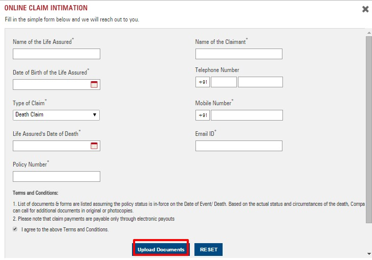 ICICI Prudential Forms Proposal Claim Intimation Process