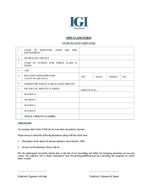 Igi Claim Form Fill Online Printable Fillable Blank PDFfiller