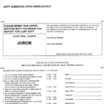 Juror Qualification Form Jury Summons Printable Pdf Download