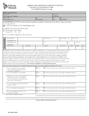 Liberty Mutual Evidence Of Insurability Form Fill Online Printable 