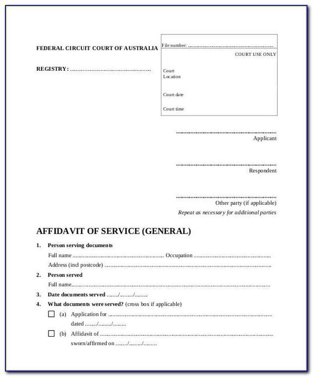 Magistrates Court Affidavit Template