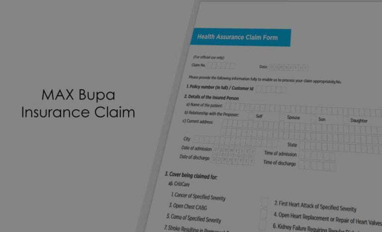 Max Bupa Health Insurance Claim Form PartA And Part B