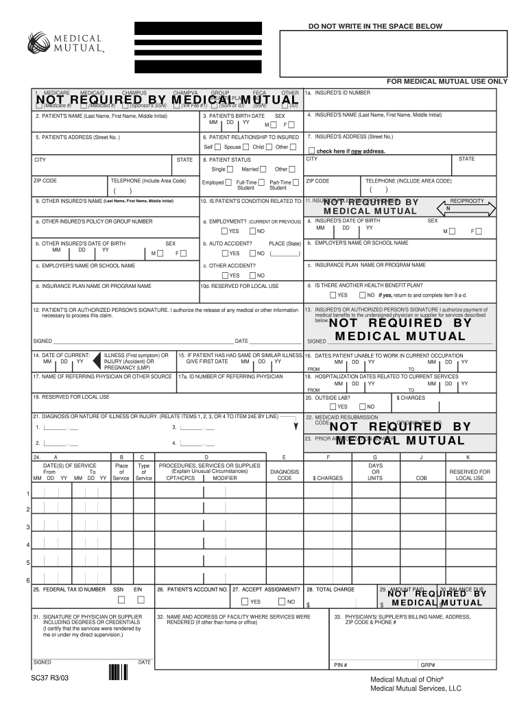 Medical Mutual Claim Form Fill Out And Sign Printable PDF Template 