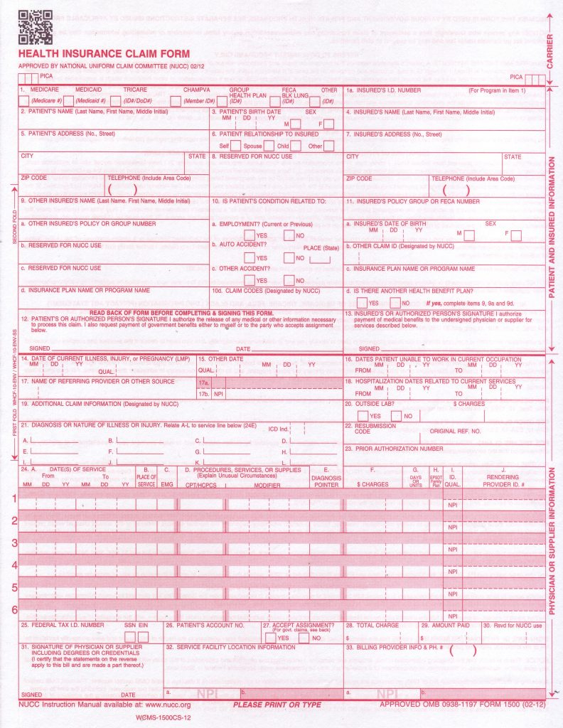 Mental Health CMS1500 Form Download JPG PDF 