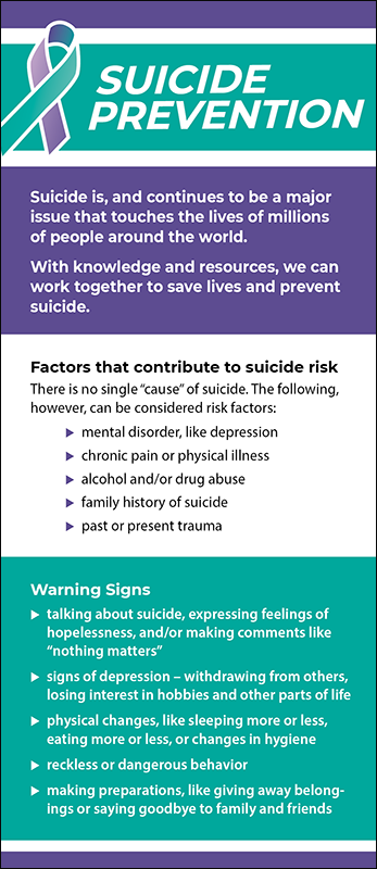 Mental Health Suicide Prevention Rack Card Handout