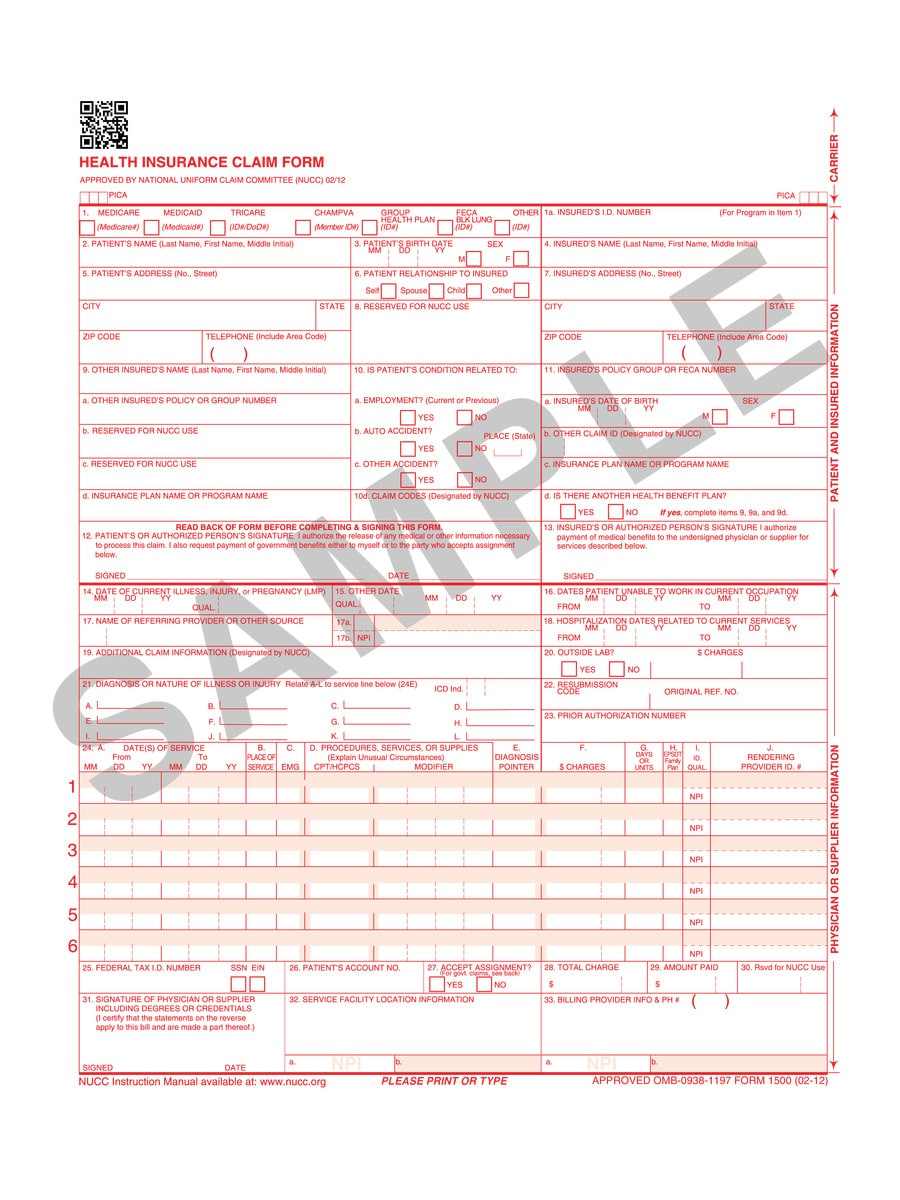  PDF CMS 1500 Claim Form PDF Download InstaPDF